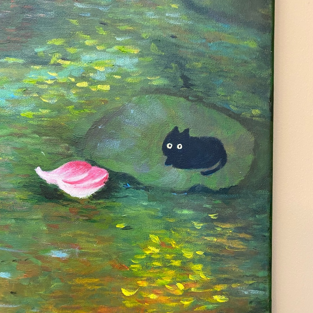 Original hand painted Lilly pond   Painting - Picture 2 of 4